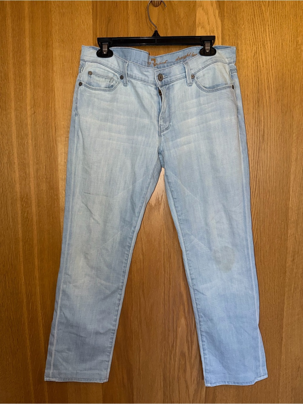 7 For All Mankind Light Blue Straight-Leg Women's Jeans
